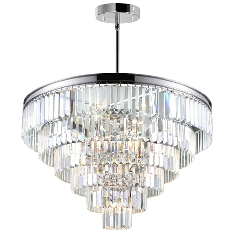 CWI Lighting Esia 4 Light Traditional Metal Chandelier in Chrome