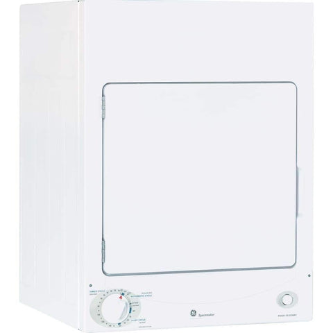 GE DSKS333ECWW Professional Series Spacemaker, 3.6 Cu. Ft. Capacity Stackable Electric Dryer, White