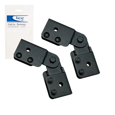 ICC Ladder Rack Swivel End Splice Kit – 2-Pack | Steel, Black Powder Coat, Adjustable Angle Connection