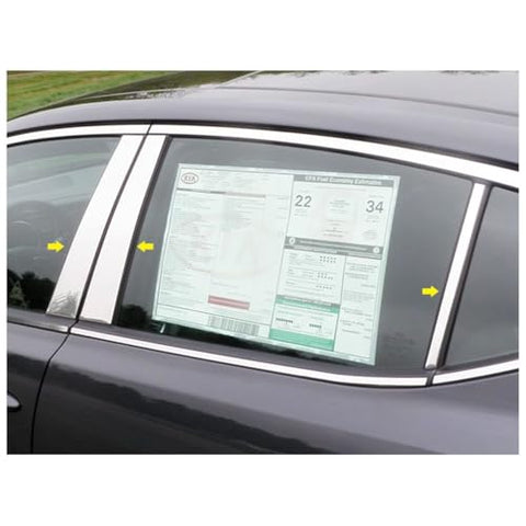 QAA is Compatible with 2011-2015 Kia Optima 6 Piece Stainless Pillar Post Trim PP11806