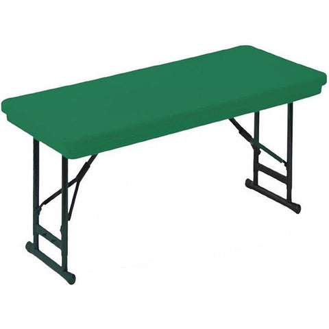 Correll 30"x60" Short Adjustable Height Heavy Duty Commercial, Light Blow Molded Plastic Folding Table, Green Top, USA Made (RA3060S-29)