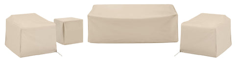 4Pc Outdoor Furniture Cover Set Tan - 2 Chairs, 1 Sofa, & 1 Side Table