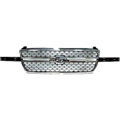 Sherman Parts SHE901-99-17 Grille with Frame for 2003-2007 Dale Earn Hard Package Silverado SS Matte Black & Chrome