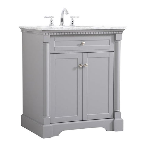 Elegant Decor Indoor Modern Under Sink Bathroom Fixtures Storage Organizer Cabinet 36 inch Single Bathroom Vanity - White with backsplash