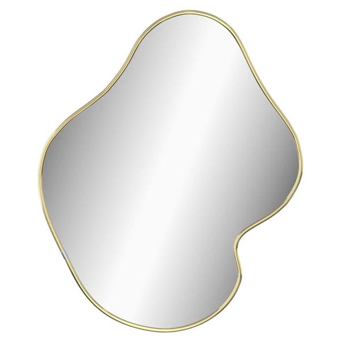 vidaXL Wall Mirror - Stylish Gold Mirrored Glass Wall Decor for Bedroom, Hallway, Living Room and Bathroom - Durable Home Accent piece - 23.6"x19.7"