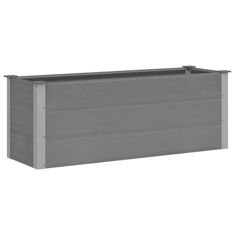 vidaXL Durable Garden Raised Bed, WPC and Aluminum, Large Size with Open Bottom, Weather- Outdoor Planter with Easy Assembly, Modern Design in Sleek Gray