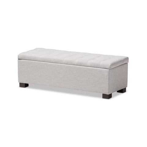 Baxton Studio Roanoke Storage Bench in Grayish Beige