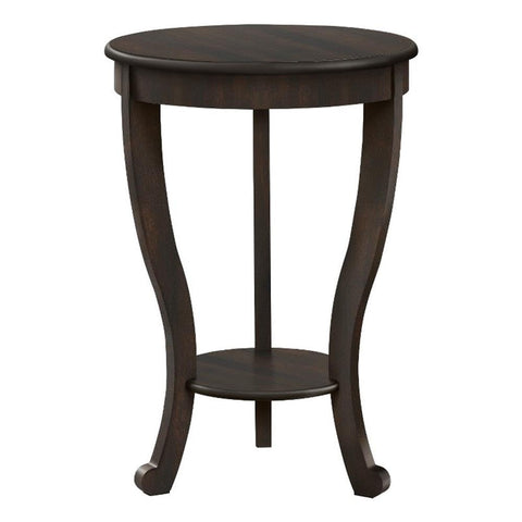 Monarch Specialties 3974, 2 Tier, Bedroom, End, Lamp, Round, Side, Brown Veneer Accent table, Nightstand, 18" L x 18" W x 26.25" H, Walnut