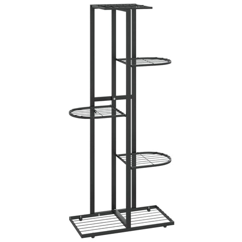 vidaXL 5-Tier Flower Stand, Black Metal Plant Display Shelf, Freestanding Decorative Holder with Sturdy Construction and Easy-to-Clean Surface, 16.9" x 8.7" x 38.6"