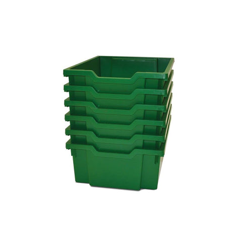Gratnells Deep F2 Storage Tray, Pack of 6, Heavy Duty School, Industrial & Utility Storage Bins, 12.3" x 16.8" x 5.9" (Grass Green)