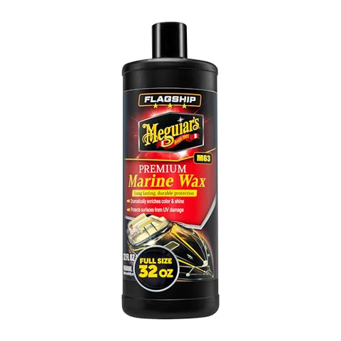 Meguiar's M6332 Flagship Premium Marine Wax, Easy to Use Boat Polish and Wax, Remove Scratches, Swirls, and Oxidation While Leaving Lasting Protection, 32 Oz Bottle