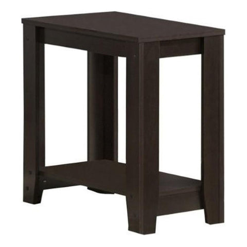 Monarch Specialties I Accent End Side-Lamp Table with Shelf, 24" x 12" x 22", Cappuccino
