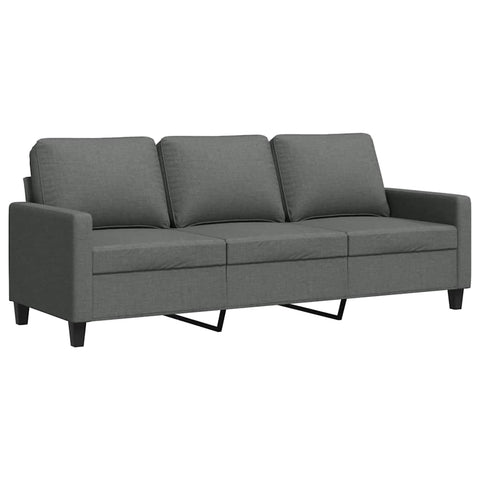 vidaXL Dark Gray 3-Seater Sofa/Comfy Lounge Chair with Robust Metal Frame/Spacious 100% Polyester Fabric Seating for Living Room/Lounge