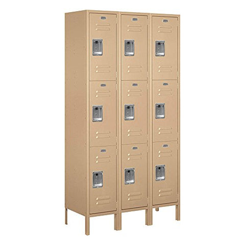 Salsbury Industries 53365TN-U Triple Tier 45-Inch Wide 6-Feet High 15-Inch Deep Unassembled Extra Wide Standard Metal Locker, Tan Brown