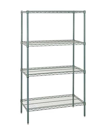 Quantum Storage Systems WR74-3048P Starter Kit Wire Shelves Green Epoxy 4 Shelves 74" H x 48" W x 30" D
