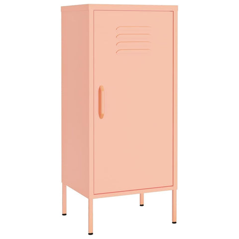 vidaXL Steel Storage Cabinet - Compact and Durable - Adjustable Shelves with Levelers - Pink - Dimensions: 16.7"x13.8"x40"