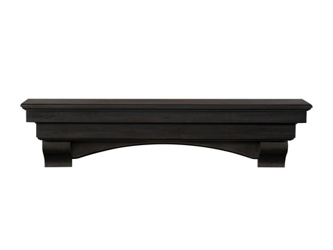Pearl Mantels 497-60-20 Celeste Arched Wood Fireplace Mantel Shelf, 60", Espresso Distressed Finish