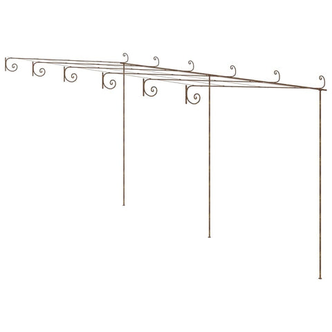 vidaXL Garden Arch, Antique Brown Iron 19.7'x9.8'x8.2', Rose Color, Climbing Plants Support, Powder Coated, Arch Shape, Arbor