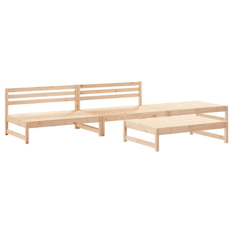 vidaXL Patio Lounge Set - Outdoor Garden Furniture - 4 Piece - Solid Pine Wood - Modular Design - Comfortable Seating - Patio, Deck, Terrace