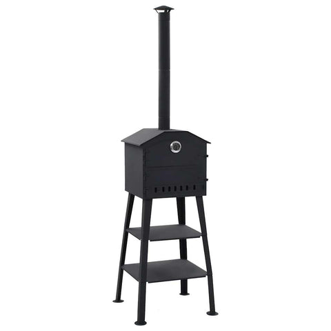Tbest Outdoor Pizza Oven Charcoal-Fired with 2 Fireclay Stones Portable Charcoal Fired Grill Pizza Maker for Garden Lawn Baking Cooking 22.8" x 24" x 80.7"