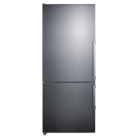 Summit FFBF283SSLHD 28" Wide Bottom Freezer Refrigerator, 14 cu.ft, Stainless Steel Door, LED Lighting, ENERGY STAR Certified, Perfect for Apartments and Small Kitchen- Without Icemaker
