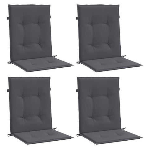 vidaXL Anthracite Oxford Fabric Garden Lowback Chair Cushions - Set of 4, 39.4"x19.7"x1.2", Foam Fiber Filling, Lightweight and Comfortable for Outdoor Use.