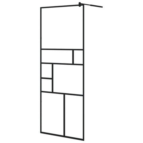 Red Cup Living vidaXL Walk-in Shower Wall with Clear ESG Glass & Adjustable Profile, Transparent Black, Aluminum Frame, Easy to Clean, Modern Bathroom Addition