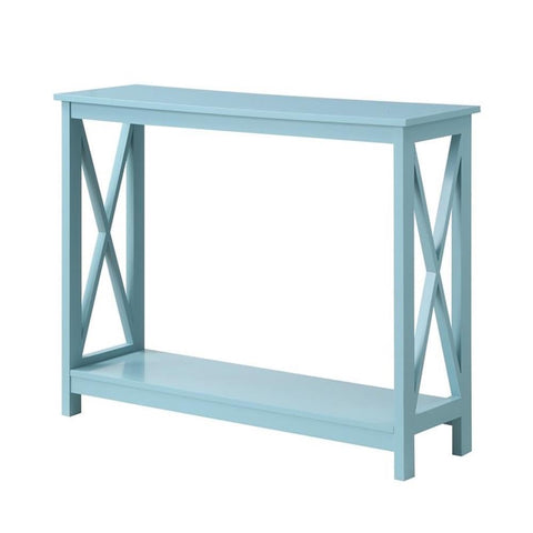 Convenience Concepts Oxford Console Table 39.5" - Sofa Table with Storage Shelf, Transitional Entryway Hall Table for Living Room and Bedroom, Display Foyer Table, Sea Foam Blue