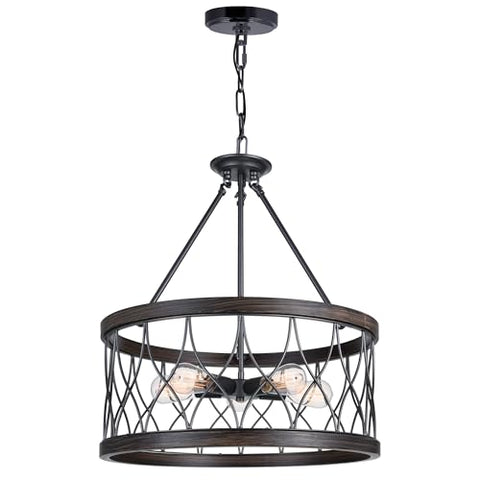Amazon 5 Light Drum Shade Chandelier With Gun Metal Finish