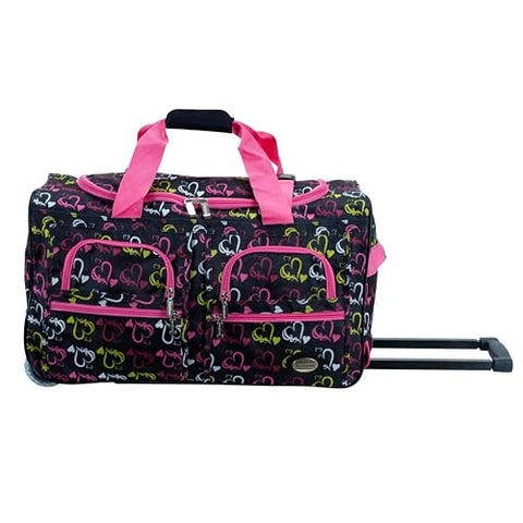 Rockland unisex adult Rolling Duffel Bag, Heart1, 22-Inch US