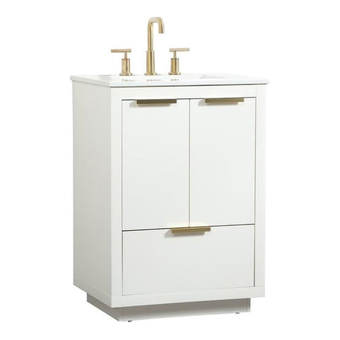 Elegant Decor Blake 24" Aluminum Alloy MDF Single Bathroom Vanity in White