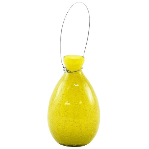 Oakestry Yellow Hanging Glass Flower Planter/Rooting Vase-Teardrop Shaped