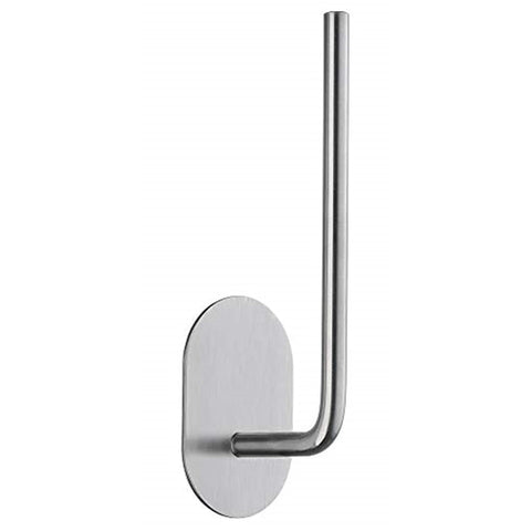 Beslagsboden Self Adhesive Spare Toilet Paper Holder Brushed Stainless Steel - Oval Plate