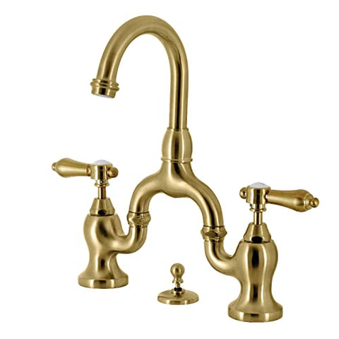 Kingston Brass KS7997BAL Heirloom Bridge Bathroom Faucet, Brushed Brass