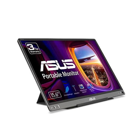 ASUS ZenScreen 15.6” 1080P Portable USB Monitor (MB16AHP) - Full HD, IPS, Eye Care, Micro HDMI, USB Type-C, Speakers, Built-in Battery, External Screen for Laptop, 3-Year Warranty