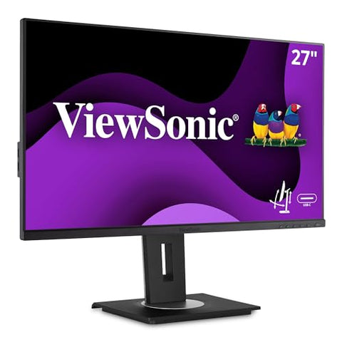 ViewSonic VG2755 27 Inch IPS 1080p Monitor with USB C, HDMI, DisplayPort, VGA and 40 Degree Tilt Ergonomics for Home and Office
