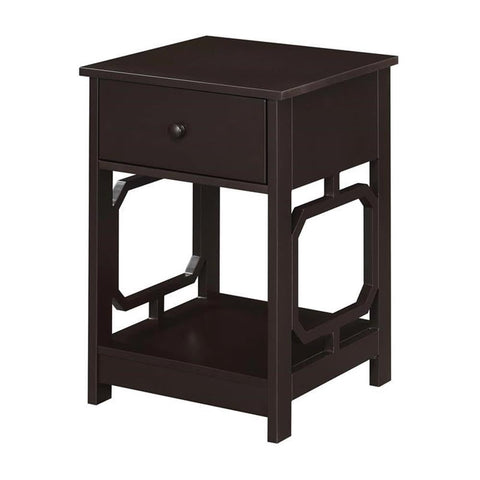 Convenience Concepts Omega 1-Drawer End Table with Shelf, Espresso