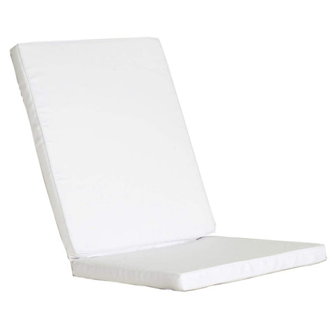 All Things Cedar TC19-2-W 2 Folding Chair Outdoor Cushions | Soft Face Cotton Canvas | Hinged Sections & Tie Downs | 2-in High Density Foam | Removable Zippered Cover & Easy Washing | White Cushions