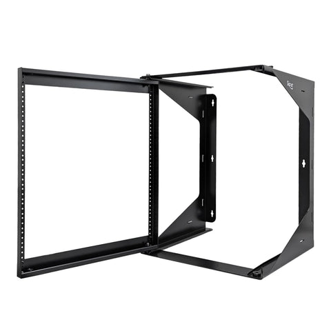 ICC 12U Wall Mount 19? Swing Frame Server Rack – Open Frame Rack with Reversible Gate, 18? Deep, 85?lb Load – For Patch Panels, Switches, AV, IT & Telecom Equipment Installations