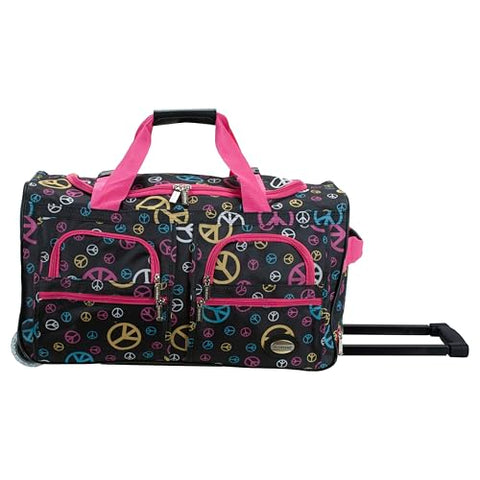 Rockland Rolling Duffel Bag, Peace, 22"