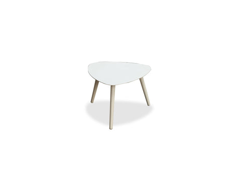 Whiteline Modern Living ST1601S-WHT White Rowan Side Table, Kidney Shape Aluminum, Small or Large