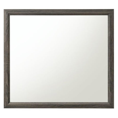 Acme Valdemar Rectangular Wooden Frame Bedroom Mirror in Weathered Gray