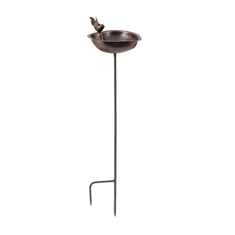 Achla Designs 201-3001 Heart Shaped Stake Birdbath, Antique Copper