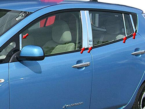 QAA is Compatible with 2011-2017 Nissan Leaf 10 Piece Stainless Pillar Post Trim PP11582