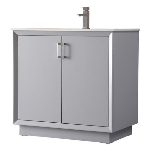 Elegant Kitchen and Bath Hayes 36" Solid Wood Single Bathroom Vanity in Gray