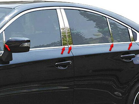 QAA is Compatible with 2015-2019 Subaru Legacy 10 Piece Stainless Pillar Post Trim PP15448