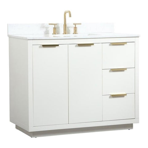 Elegant Decor Blake 42" MDF Single Bathroom Vanity with Backsplash in White