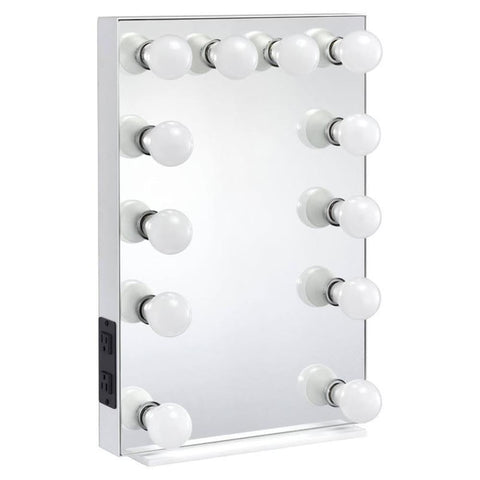 Acme ASA l Rectangle Wooden Frame Accent Mirror with Lighting in White