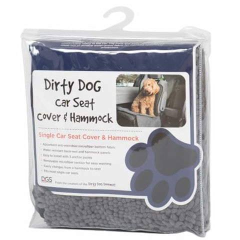 Dog Gone Smart Chenille Lounger Dog Bed, Grey w/Blue Trim, 19"x15" X-Small