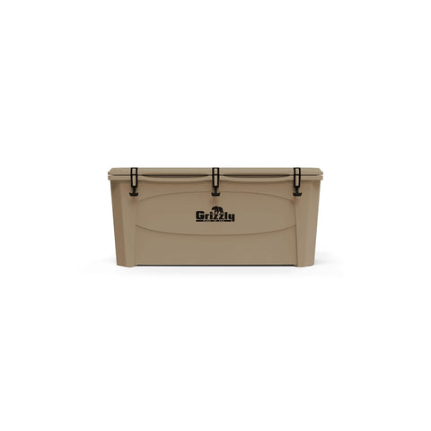 Grizzly 165 Cooler | 165 qt Ice Chest Durable Rotomolded Insulated | Made in USA | Warranty for Life | for Beach Boat Camping Fishing Hunting | G165 | Tan